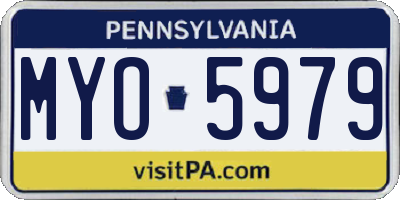 PA license plate MYO5979