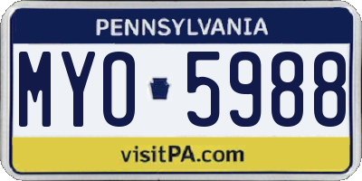 PA license plate MYO5988