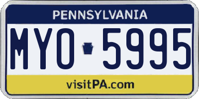 PA license plate MYO5995