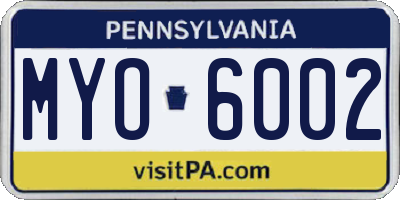 PA license plate MYO6002