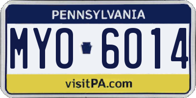PA license plate MYO6014