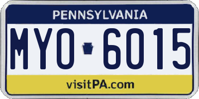 PA license plate MYO6015