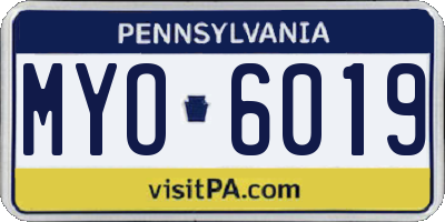 PA license plate MYO6019