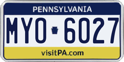 PA license plate MYO6027