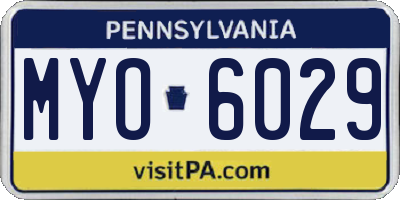 PA license plate MYO6029