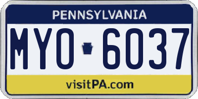 PA license plate MYO6037