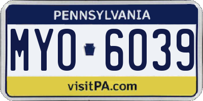 PA license plate MYO6039