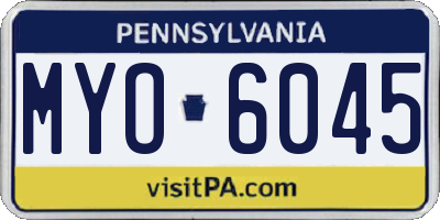 PA license plate MYO6045