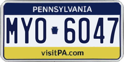 PA license plate MYO6047