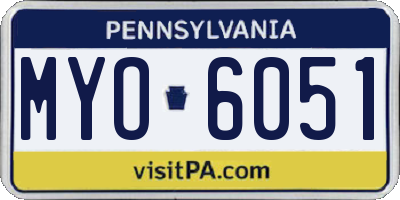 PA license plate MYO6051