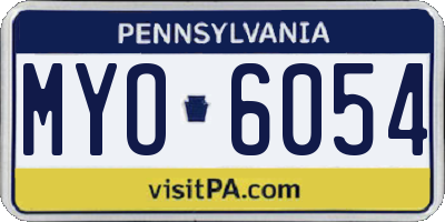 PA license plate MYO6054