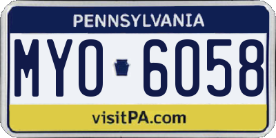 PA license plate MYO6058