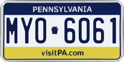 PA license plate MYO6061