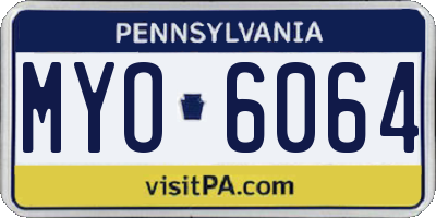 PA license plate MYO6064