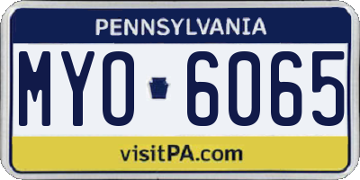PA license plate MYO6065