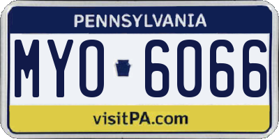 PA license plate MYO6066