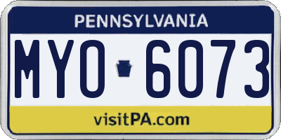 PA license plate MYO6073