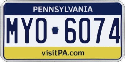 PA license plate MYO6074