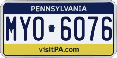 PA license plate MYO6076