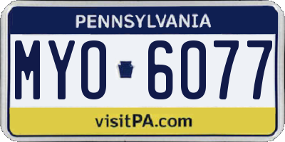 PA license plate MYO6077