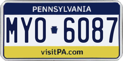 PA license plate MYO6087