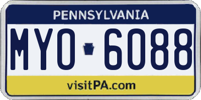 PA license plate MYO6088