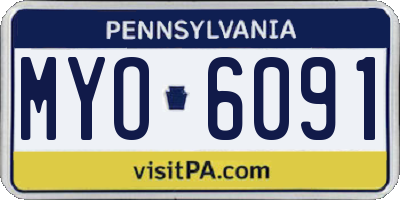 PA license plate MYO6091