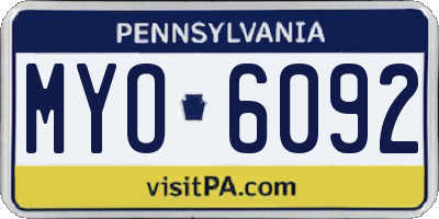 PA license plate MYO6092