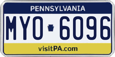 PA license plate MYO6096