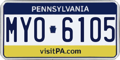 PA license plate MYO6105