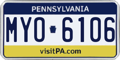 PA license plate MYO6106