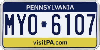 PA license plate MYO6107