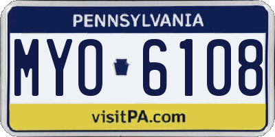 PA license plate MYO6108