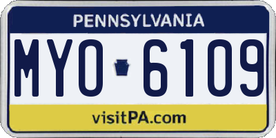 PA license plate MYO6109