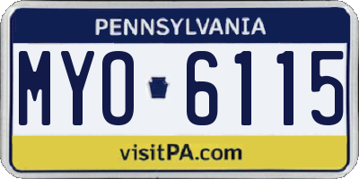 PA license plate MYO6115