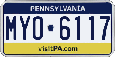 PA license plate MYO6117