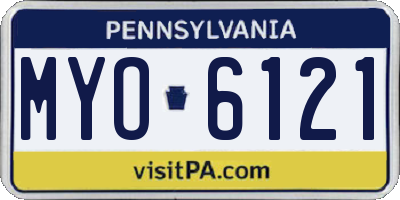 PA license plate MYO6121