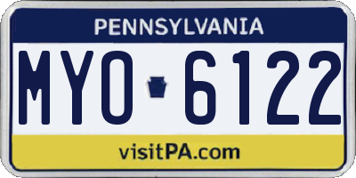 PA license plate MYO6122