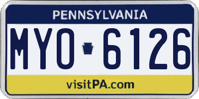 PA license plate MYO6126