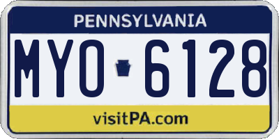 PA license plate MYO6128