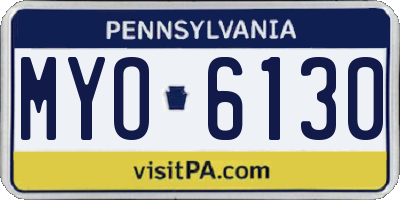 PA license plate MYO6130