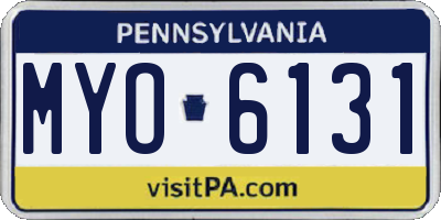 PA license plate MYO6131