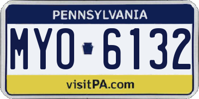 PA license plate MYO6132
