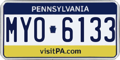 PA license plate MYO6133