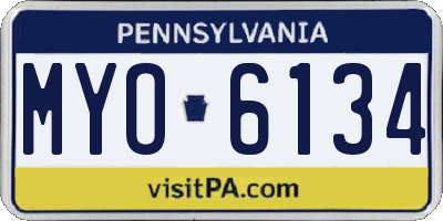 PA license plate MYO6134