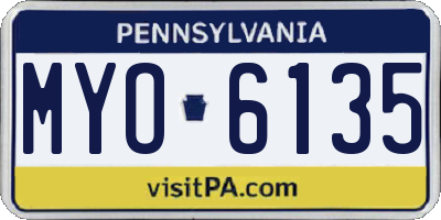 PA license plate MYO6135