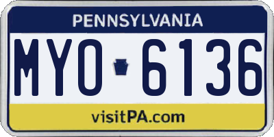 PA license plate MYO6136