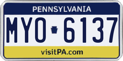 PA license plate MYO6137
