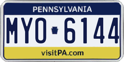 PA license plate MYO6144
