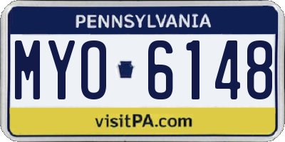 PA license plate MYO6148